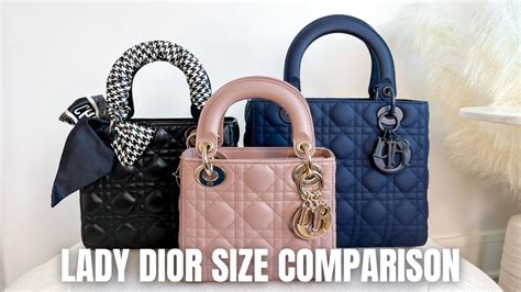 dior size range|lady Dior mini vs small.